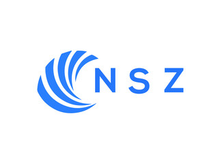 NSZ Flat accounting logo design on white background. NSZ creative initials Growth graph letter logo concept. NSZ business finance logo design.

