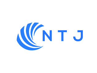 NTJ Flat accounting logo design on white background. NTJ creative initials Growth graph letter logo concept. NTJ business finance logo design.
