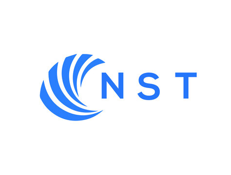 NST Flat accounting logo design on white background. NST creative initials Growth graph letter logo concept. NST business finance logo design.
