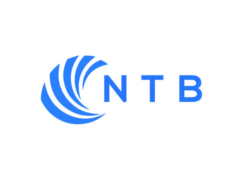 NTB Flat accounting logo design on white background. NTB creative initials Growth graph letter logo concept. NTB business finance logo design.
