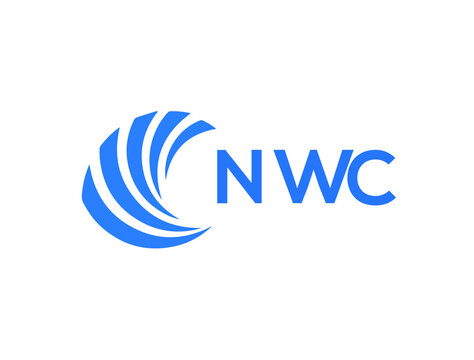 NWC Flat accounting logo design on white background. NWC creative initials Growth graph letter logo concept. NWC business finance logo design.
