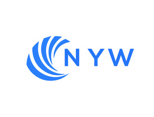 NYW Flat accounting logo design on white background. NYW creative initials Growth graph letter logo concept. NYW business finance logo design.
