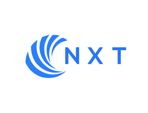 NXT Flat accounting logo design on white background. NXT creative initials Growth graph letter logo concept. NXT business finance logo design.
