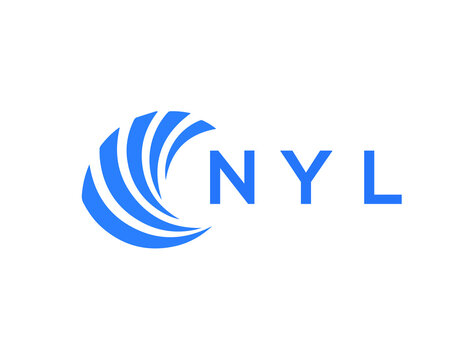 NYL Flat accounting logo design on white background. NYL creative initials Growth graph letter logo concept. NYL business finance logo design.
