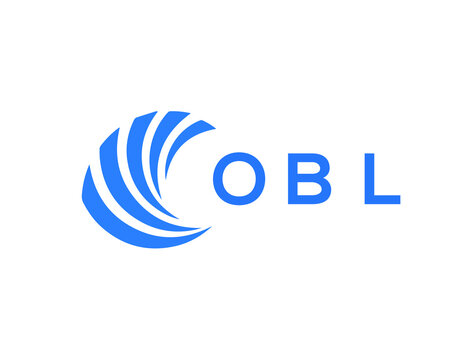 OBL Flat accounting logo design on white background. OBL creative initials Growth graph letter logo concept. OBL business finance logo design.
