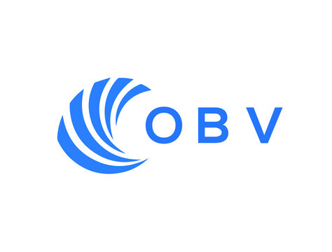 OBV Flat accounting logo design on white background. OBV creative initials Growth graph letter logo concept. OBV business finance logo design.
