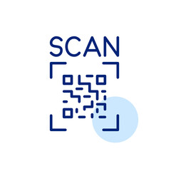 Scan a qr code. Pixel perfect, editable stroke line art icon