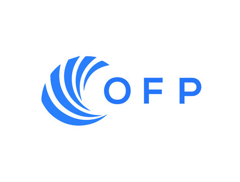 OFP Flat accounting logo design on white background. OFP creative initials Growth graph letter logo concept. OFP business finance logo design.

