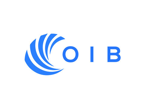 OIB Flat accounting logo design on white background. OIB creative initials Growth graph letter logo concept. OIB business finance logo design.
