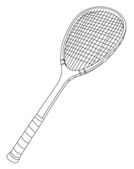 basketball ball racket outline drawing in eps10