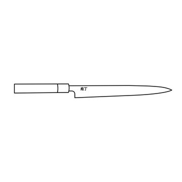 recommend clip art: Japanese Knife Outline Icon Illustration on White Background