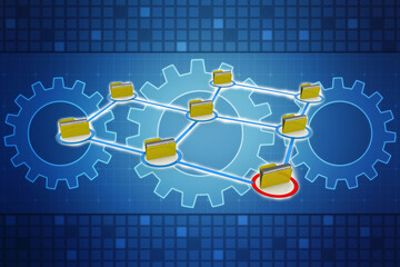 3d illustration of Data sharing concept