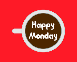 Happy Monday banner. Greeting text of Happy Monday, typography composition.. Headline, title and greeting phrase for social media. Vector illustration