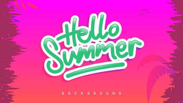 Hello summer vector background, template for banner, poster, flyer