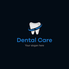 Dental care modern flat logo template
