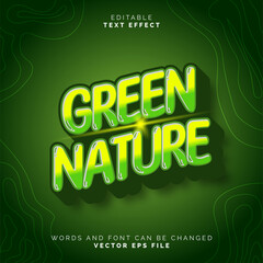 Naklejka premium Editable text effect green nature title style