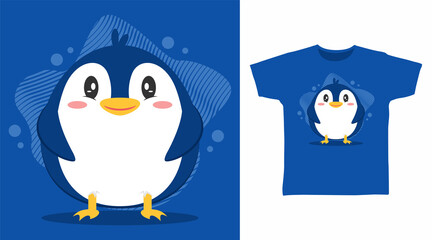Cute penguin cartoon tshirt art designs © Clushy