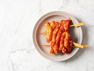 Spicy Seasoned Rice Cake Skewers