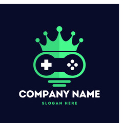 vector logo for gamer resource or site. Vector illustration joystick buttons and crown combination
