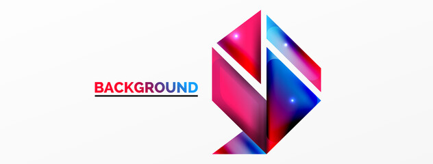 Dynamic 3d geometric abstract background. Triangles and other simple forms composition. Vector Illustration For Wallpaper, Banner, Background, Card, Book Illustration, landing page