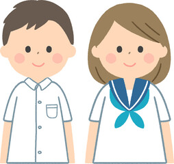 制服を着た学生の男女