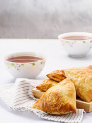Samosa, samsa meat stuffed pies, oriental style. Uzbek national dish samosaSamosa, samsa meat stuffed pies, oriental style. Uzbek national dish samosa
