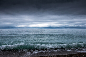 Sea on a cloudy day