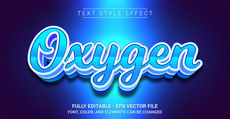 Oxygen Text Style Effect. Editable Graphic Text Template.