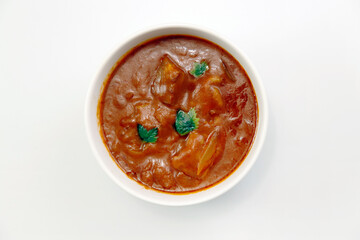 Indian chicken curry roux like tomato soup on the table