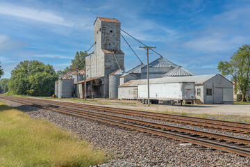 Fototapeta na wymiar Feed mill on the tracks