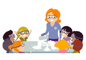 Kids Science Camp Liquid Nitrogen Illustration - 514882774