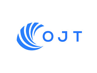 OJT Flat accounting logo design on white background. OJT creative initials Growth graph letter logo concept. OJT business finance logo design.
