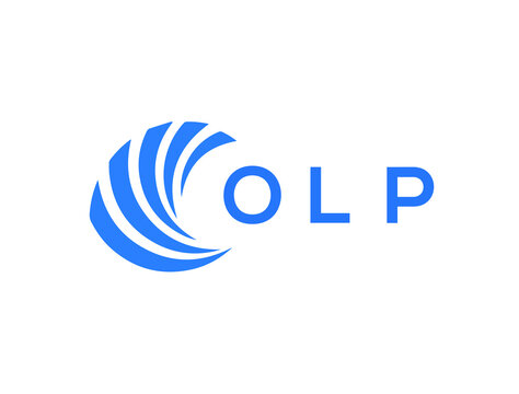 OLP Flat accounting logo design on white background. OLP creative initials Growth graph letter logo concept. OLP business finance logo design.
