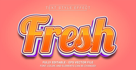 Fresh Text Style Effect. Editable Graphic Text Template.