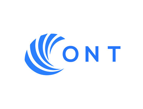 ONT Flat accounting logo design on white background. ONT creative initials Growth graph letter logo concept. ONT business finance logo design.
