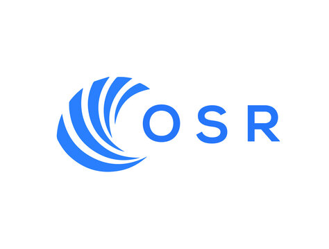 OSR Flat accounting logo design on white background. OSR creative initials Growth graph letter logo concept. OSR business finance logo design.
