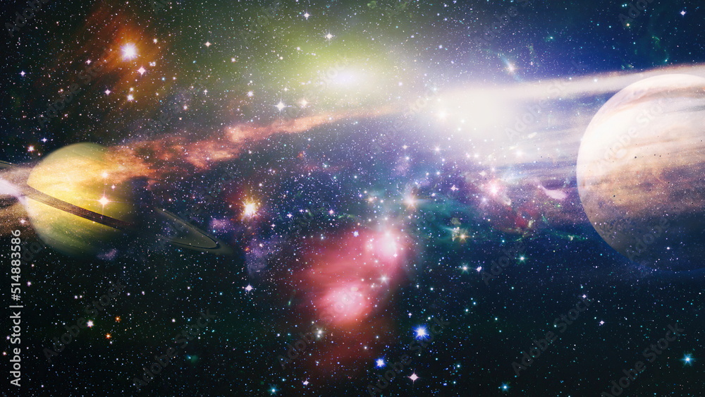 Wall mural high quality space background. bright star nebula. distant galaxy. abstract image. elements of this 