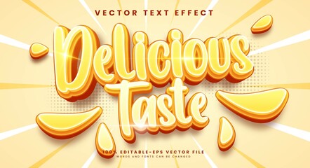 Delicious taste editable vector text effect suitable for food product needs.