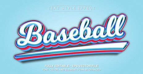 Baseball Text Style Effect. Editable Graphic Text Template.