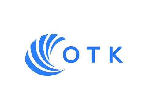 OTK Flat accounting logo design on white background. OTK creative initials Growth graph letter logo concept. OTK business finance logo design.
