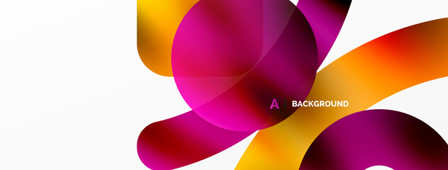 Metallic shiny geometric surfaces, round shapes and circles. Digital web futuristic template for wallpaper, banner, background, card, book Illustration, landing page