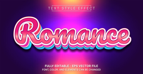 Romance Text Style Effect. Editable Graphic Text Template.