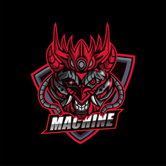 Skull head robot mascot logo design for esport © coz1421