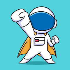 cute astronaut superhero cartoon design