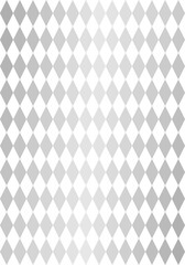 Seamless Argyle pattern. White geometric diamond shape. Grey gradient background. Vector illustration.