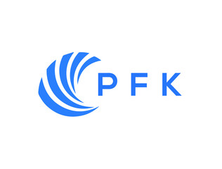 PFK Flat accounting logo design on white background. PFK creative initials Growth graph letter logo concept. PFK business finance logo design.
