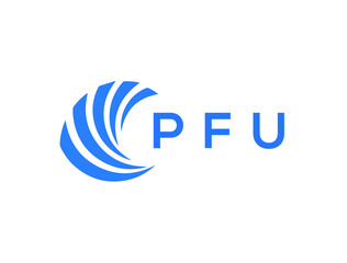 PFU Flat accounting logo design on white background. PFU creative initials Growth graph letter logo concept. PFU business finance logo design.
