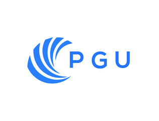PGU Flat accounting logo design on white background. PGU creative initials Growth graph letter logo concept. PGU business finance logo design.
