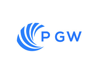 PGW Flat accounting logo design on white background. PGW creative initials Growth graph letter logo concept. PGW business finance logo design.
