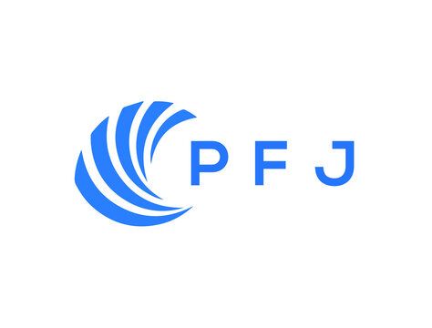PFJ Flat accounting logo design on white background. PFJ creative initials Growth graph letter logo concept. PFJ business finance logo design.
